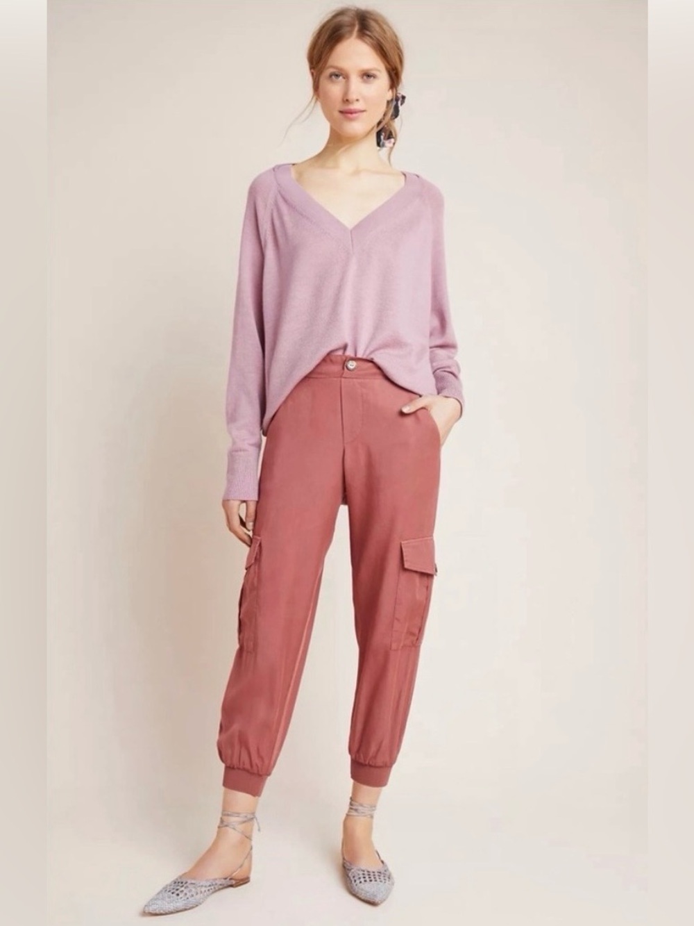 Anthropologie Amadi Sheri Utility Jogger in Rust- Size Medium
